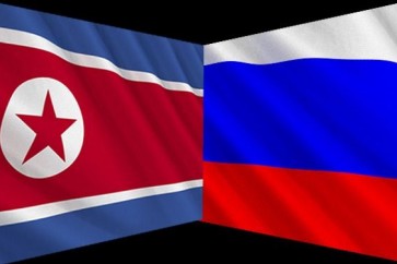 علم روسيا وكوريا الشمالية