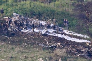 حطام الطائرة الحربية الاسرائيلية