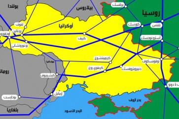 امدادات الغاز من روسيا الى اوروبا عبر اوكرانيا