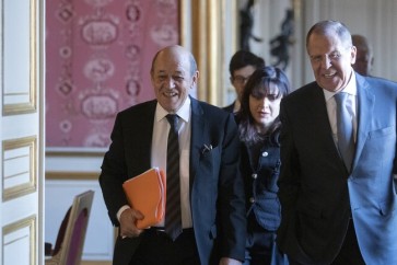 وزيرا الخارجية الروسي والفرنسي سيرغي لافروف وجان إيف لودريان