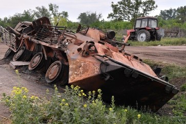 مدرعة للقوات الأوكرانية تم تدميرها في معارك دونباس (صورة أرشيفية)