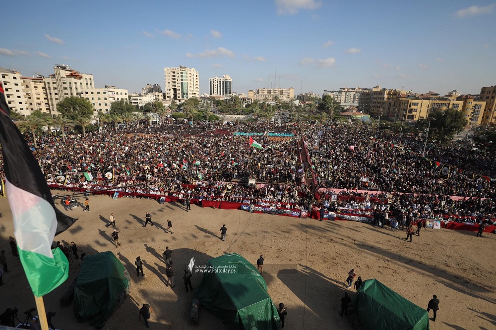 حركة الجهاد الاسلامي في فلسطين تنظم مهرجاناً كبيراً في قطاع غزة إحياءً للذكرى الـ 35 لانطلاقتها