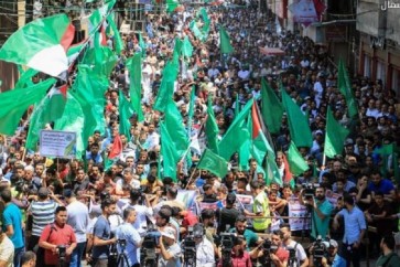 حركة المقاومة الإسلامية حماس نظمت شمال قطاع غزة مسيرة جماهيرية حاشدة نصرة للمسجد الأقصى المبارك ودعما للمقاومة الفلسطينية في الضفة الغربية المحتلة