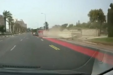 حادث سير مع حافلة صهيونية في مدينة حيفا